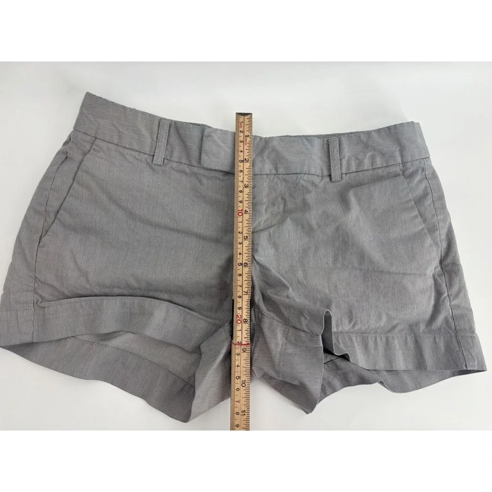 Banana‎ Republic Petites Gray White Striped Cotton Shorts 0P Vintage 2011